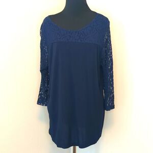 Lane Bryant Navy long sleeve shirt